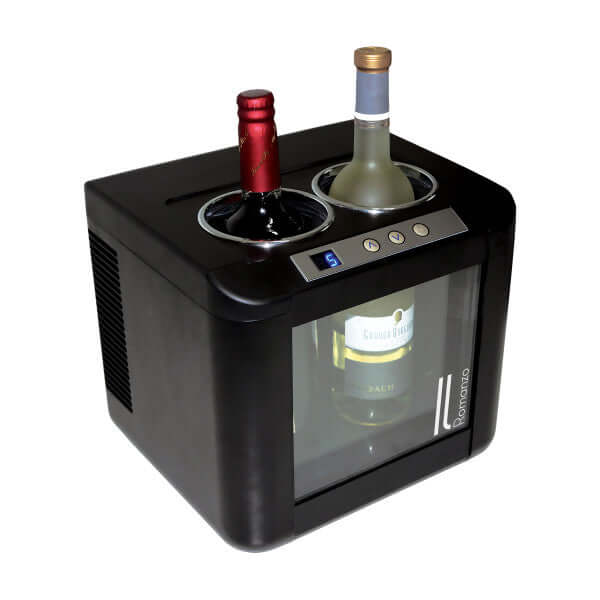 Vinotemp 2 Bottle Il Romanzo Series Single Zone Open Wine Cooler