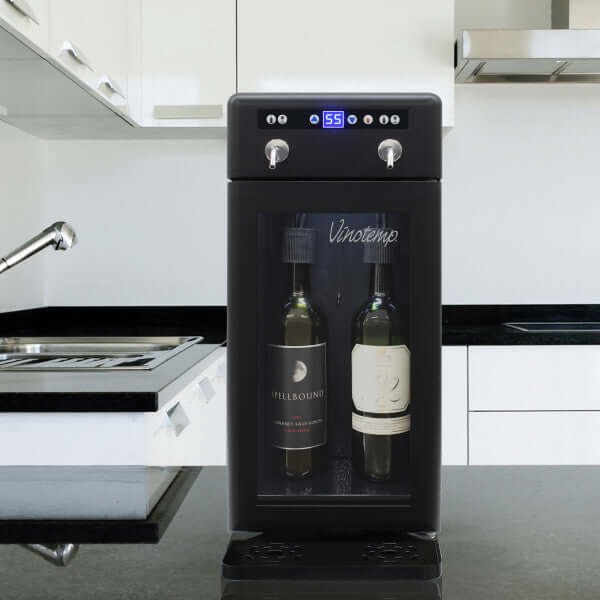 Vinotemp 2 Bottle Wine Dispenser with Drip Tray & Push Button Controls