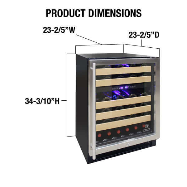 Vinotemp 46 Bottle Connoisseur Series Dual Zone Wine Cooler