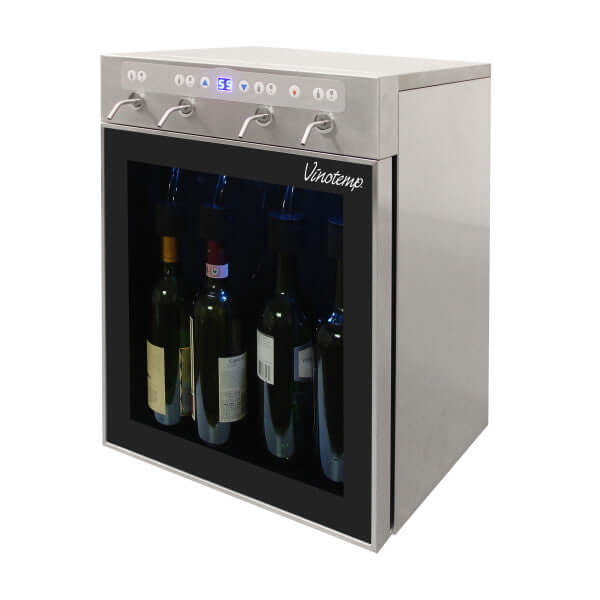 Vinotemp 4 Bottle WineSteward Wine Dispenser W/ 2 Gas Cylinders