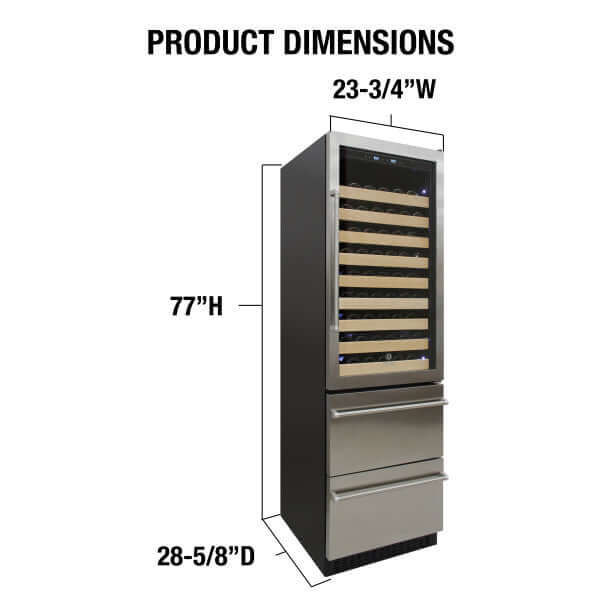 Vinotemp Connoisseur Series Dual Zone Wine 2 Drawer & Beverage Cooler