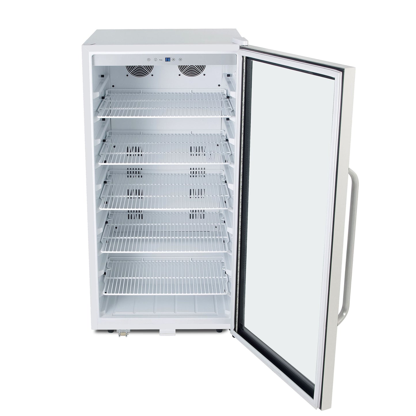 Whynter 231 Cans Freestanding 8.1 cu. ft. Stainless Steel Commercial Beverage Merchandiser Refrigerator with Superlit Door and Lock – White
