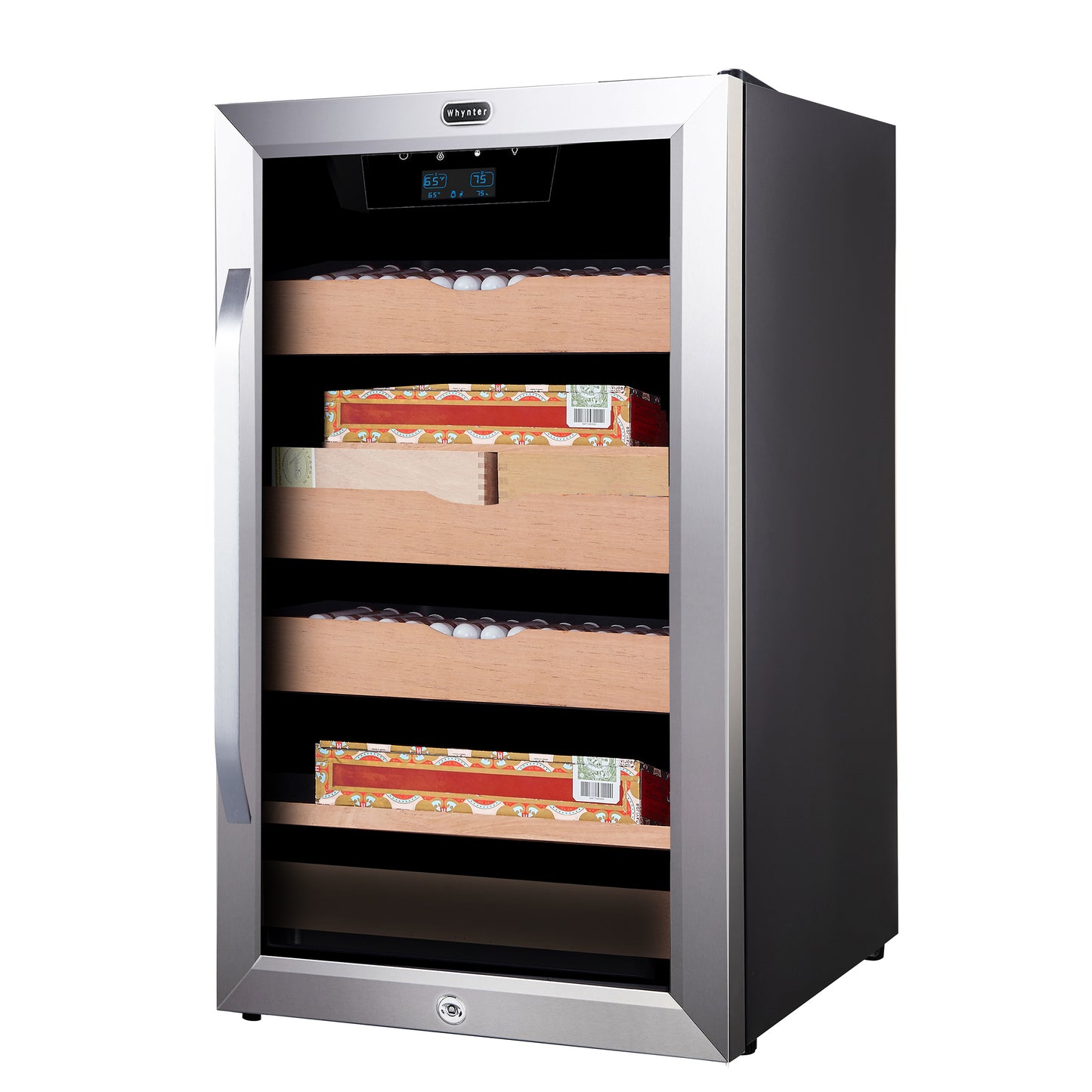 Buy a Whynter 4.2 cu.ft. Cigar Cabinet Cooler and Humidor with Humidity Temperature Control and Spanish Cedar Shelves by Chilled Beverages