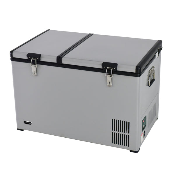 Buy a Whynter 90 Quart Dual Zone Portable Fridge/ Freezer with 12v Option and Wheels by Chilled Beverages