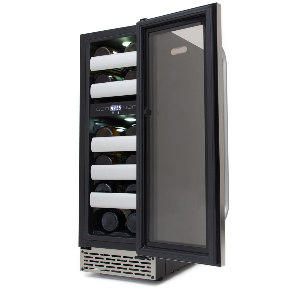 Buy a Whynter Elite 17 Bottle Seamless Stainless Steel Door Dual Zone Built-in Wine Refrigerator by Chilled Beverages