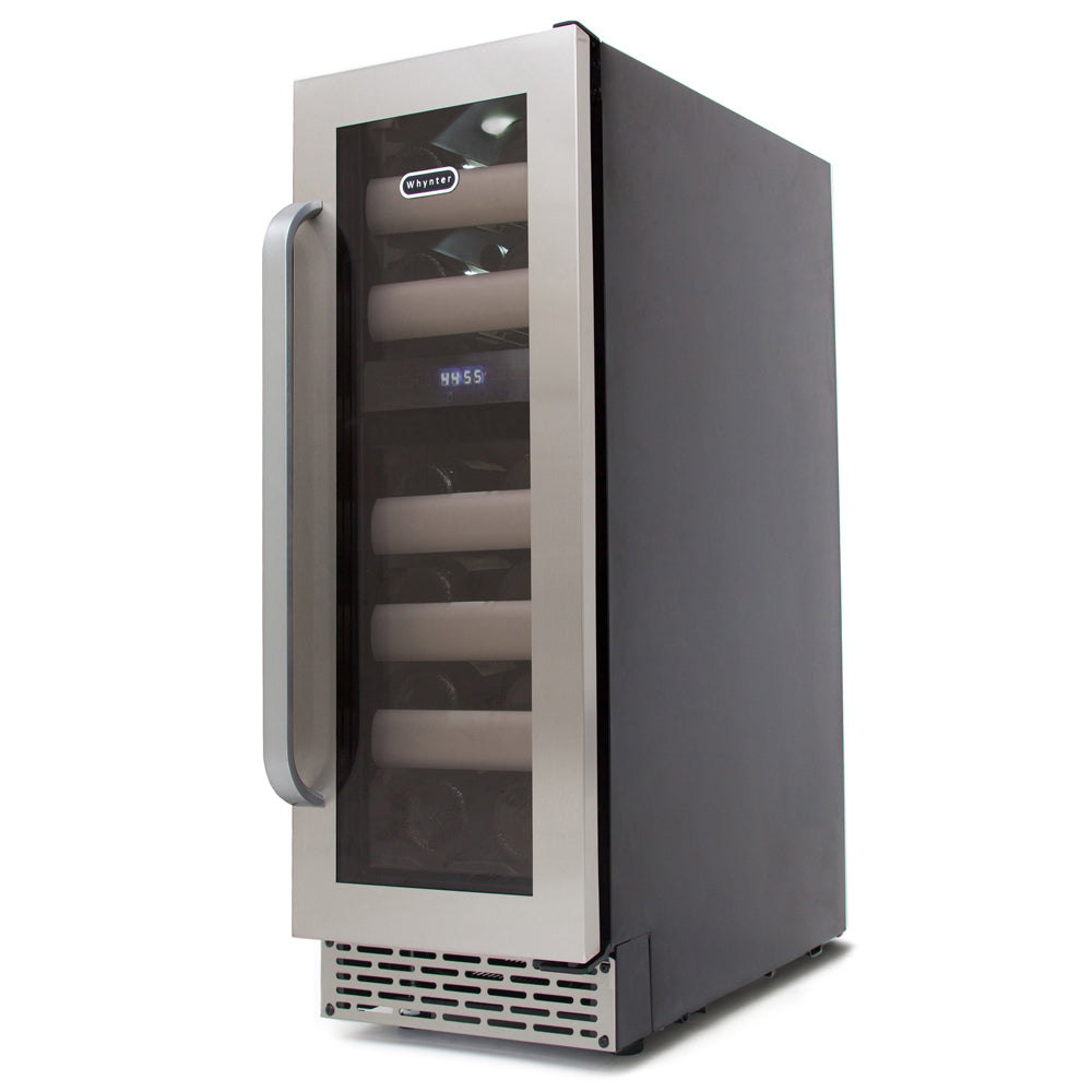 Buy a Whynter Elite 17 Bottle Seamless Stainless Steel Door Dual Zone Built-in Wine Refrigerator by Chilled Beverages