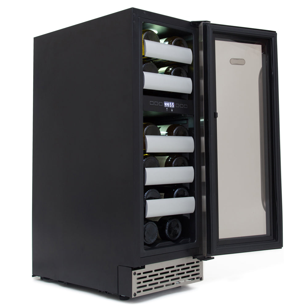 Buy a Whynter Elite 17 Bottle Seamless Stainless Steel Door Dual Zone Built-in Wine Refrigerator by Chilled Beverages