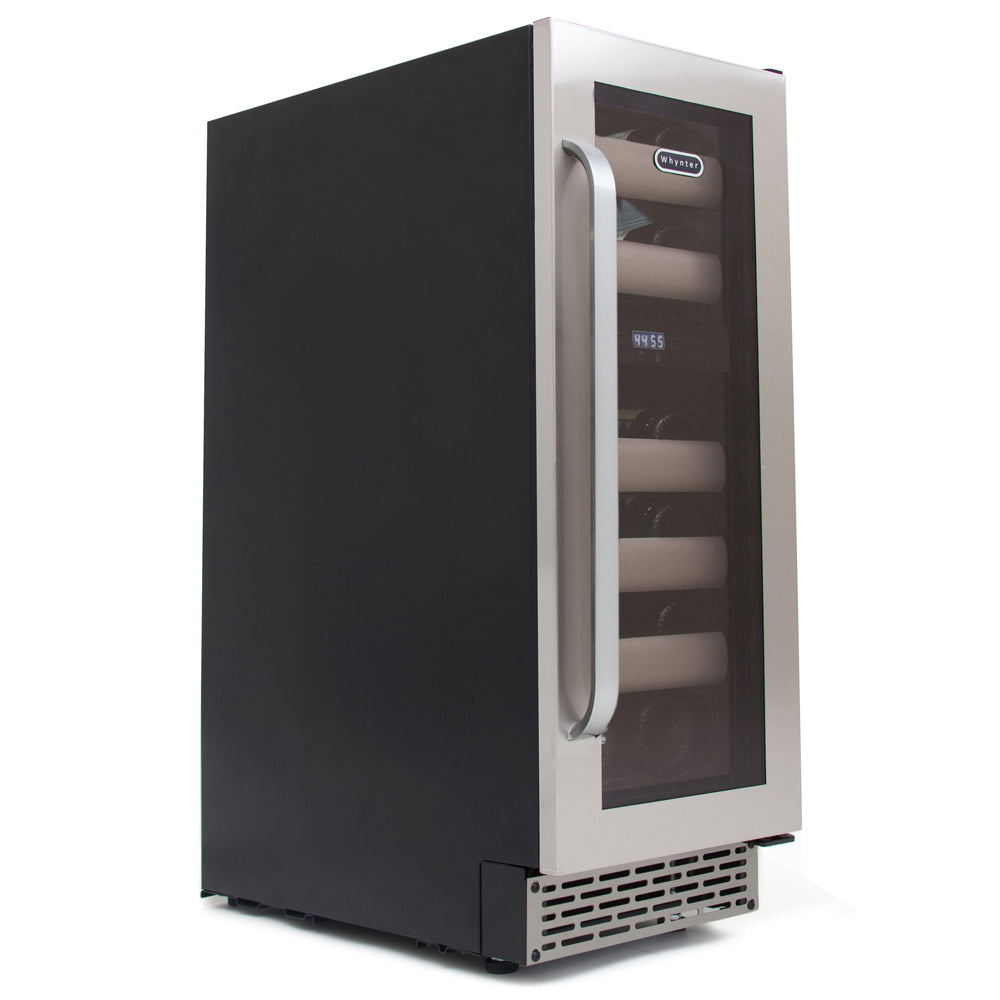 Buy a Whynter Elite 17 Bottle Seamless Stainless Steel Door Dual Zone Built-in Wine Refrigerator by Chilled Beverages