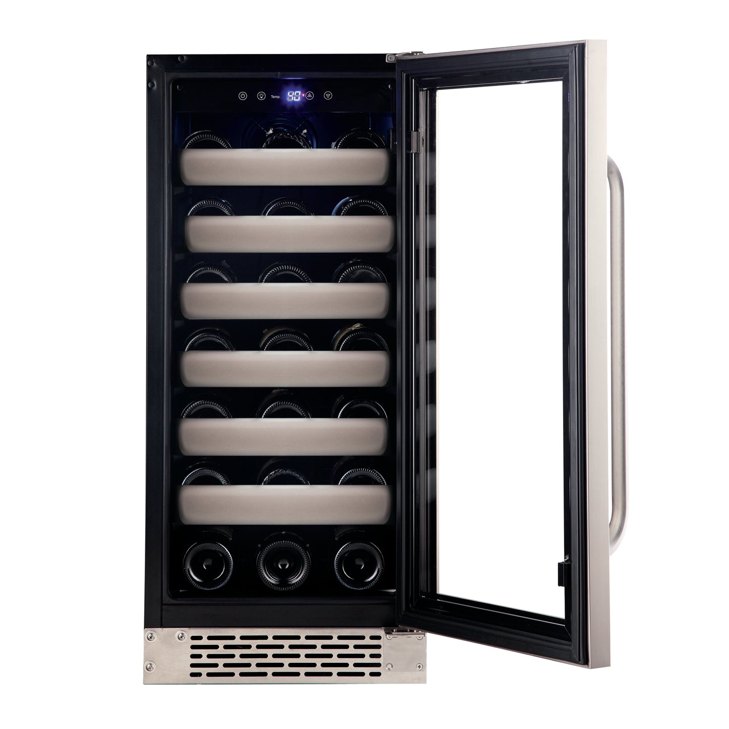 Buy a Whynter Elite 33 Bottle Seamless Stainless Steel Door Single Zone Built-in Wine Refrigerator by Chilled Beverages