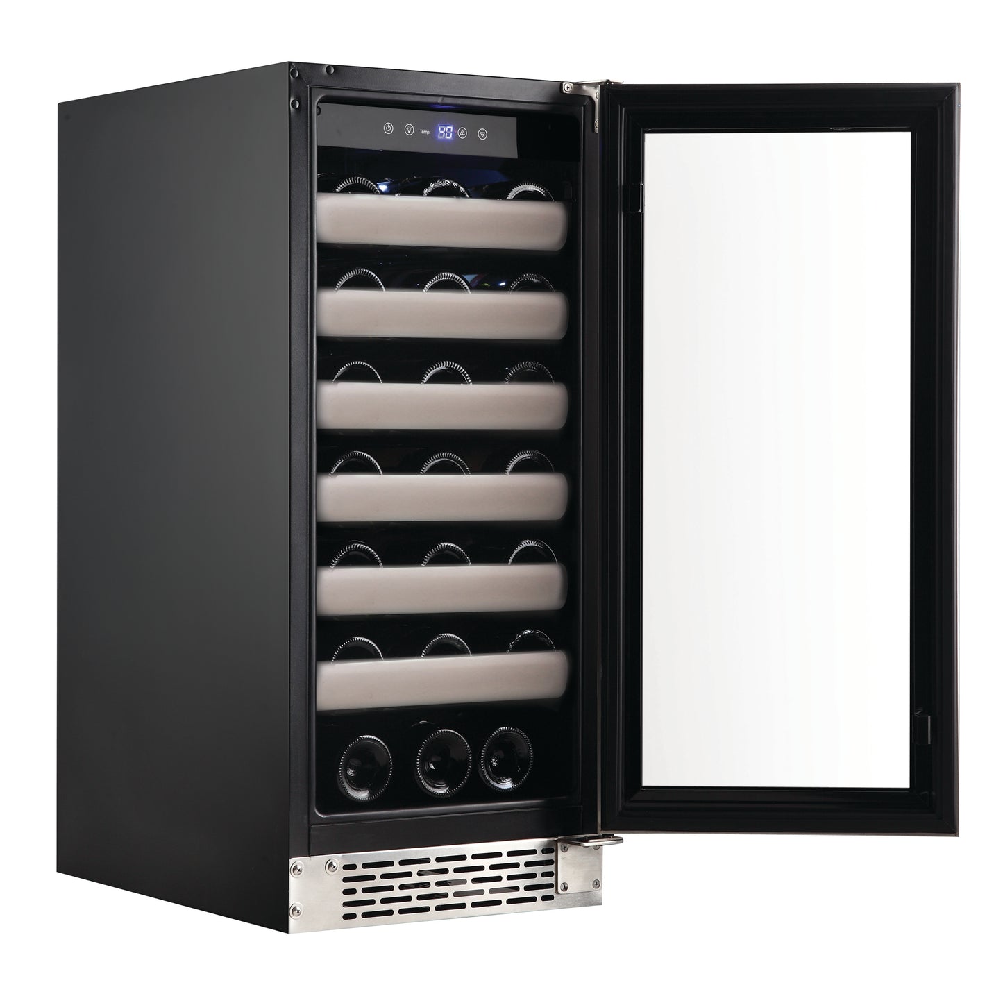 Buy a Whynter Elite 33 Bottle Seamless Stainless Steel Door Single Zone Built-in Wine Refrigerator by Chilled Beverages