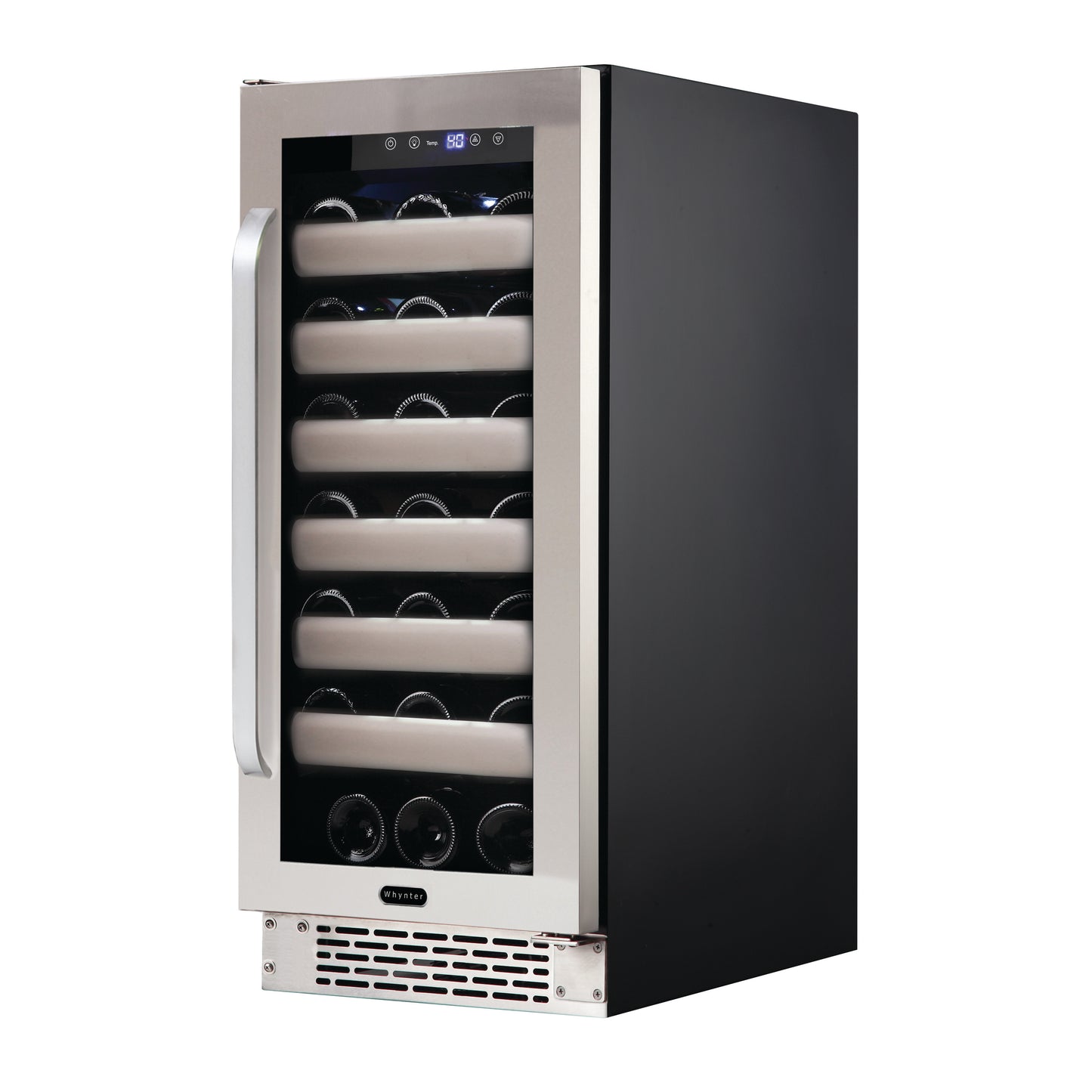 Buy a Whynter Elite 33 Bottle Seamless Stainless Steel Door Single Zone Built-in Wine Refrigerator by Chilled Beverages