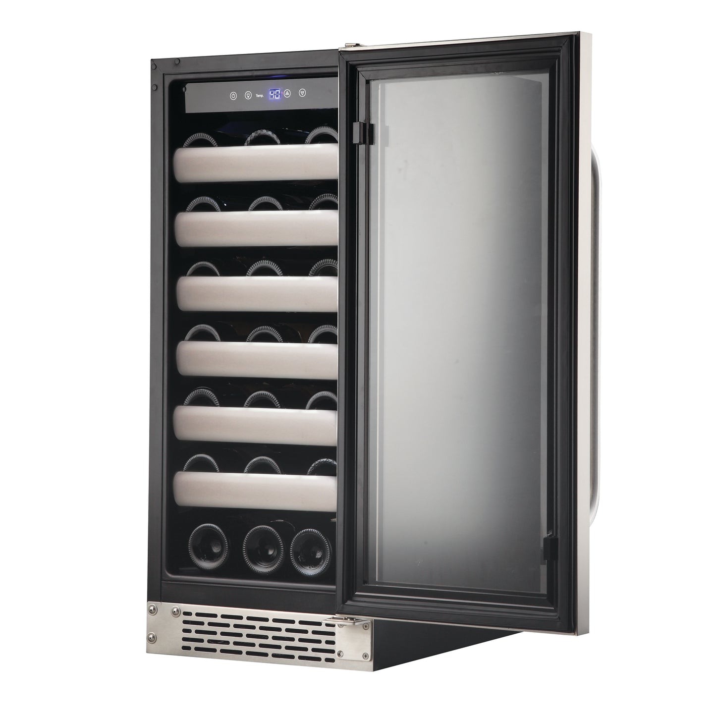 Buy a Whynter Elite 33 Bottle Seamless Stainless Steel Door Single Zone Built-in Wine Refrigerator by Chilled Beverages