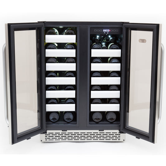 Buy a Whynter Elite 40 Bottle Seamless Stainless Steel Door Dual Zone Built-in Wine Refrigerator by Chilled Beverages