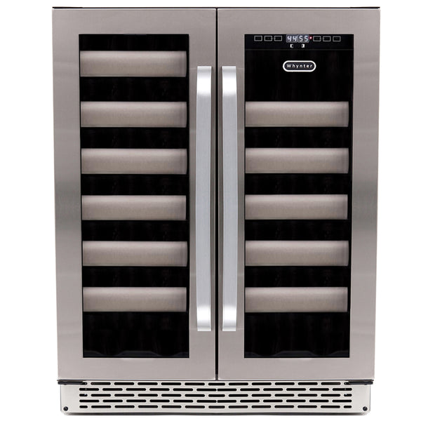 Buy a Whynter Elite 40 Bottle Seamless Stainless Steel Door Dual Zone Built-in Wine Refrigerator by Chilled Beverages