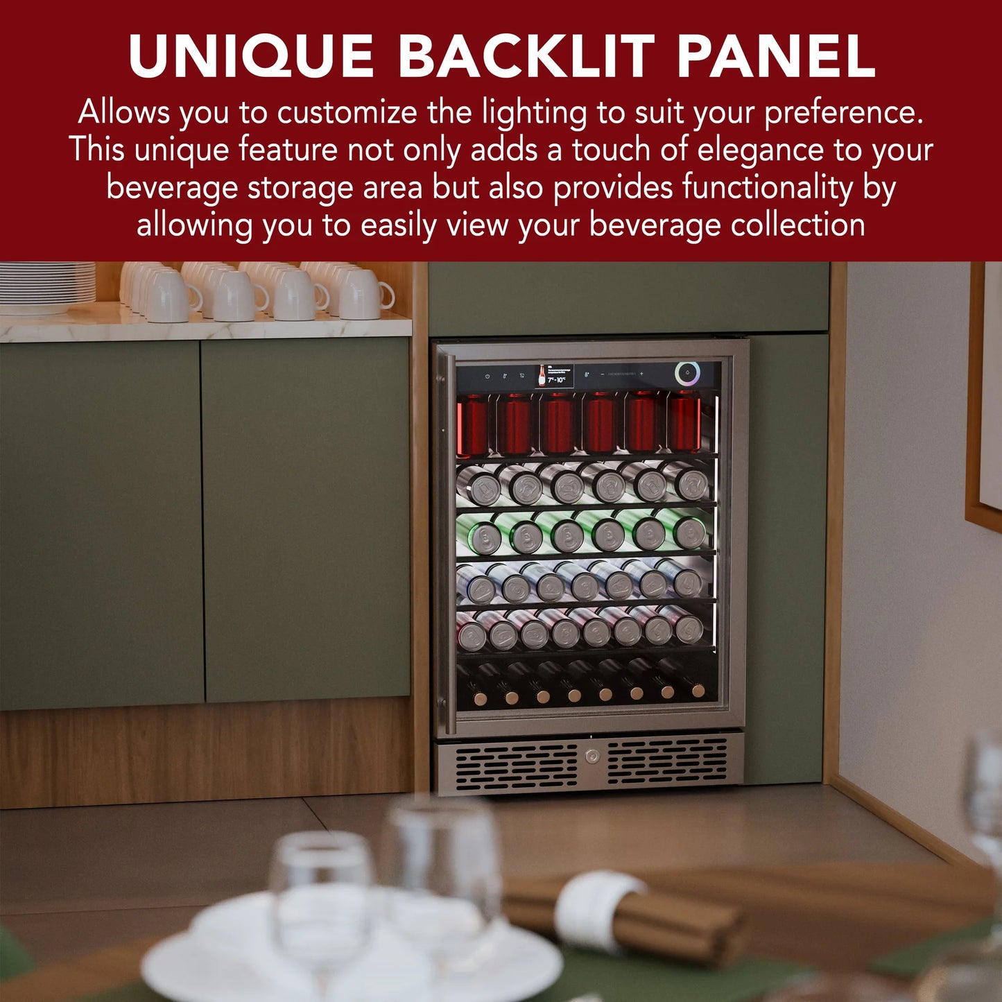 Vinotemp Vinoglow 151-Can Single-Zone Beverage Center