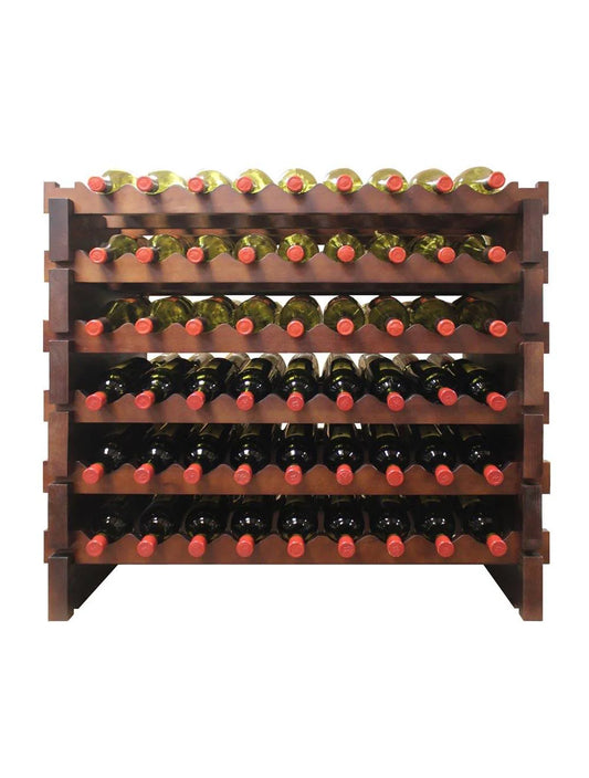 Vinotemp Double Modular Wine Rack, 108 Bottle Capacity, Stained