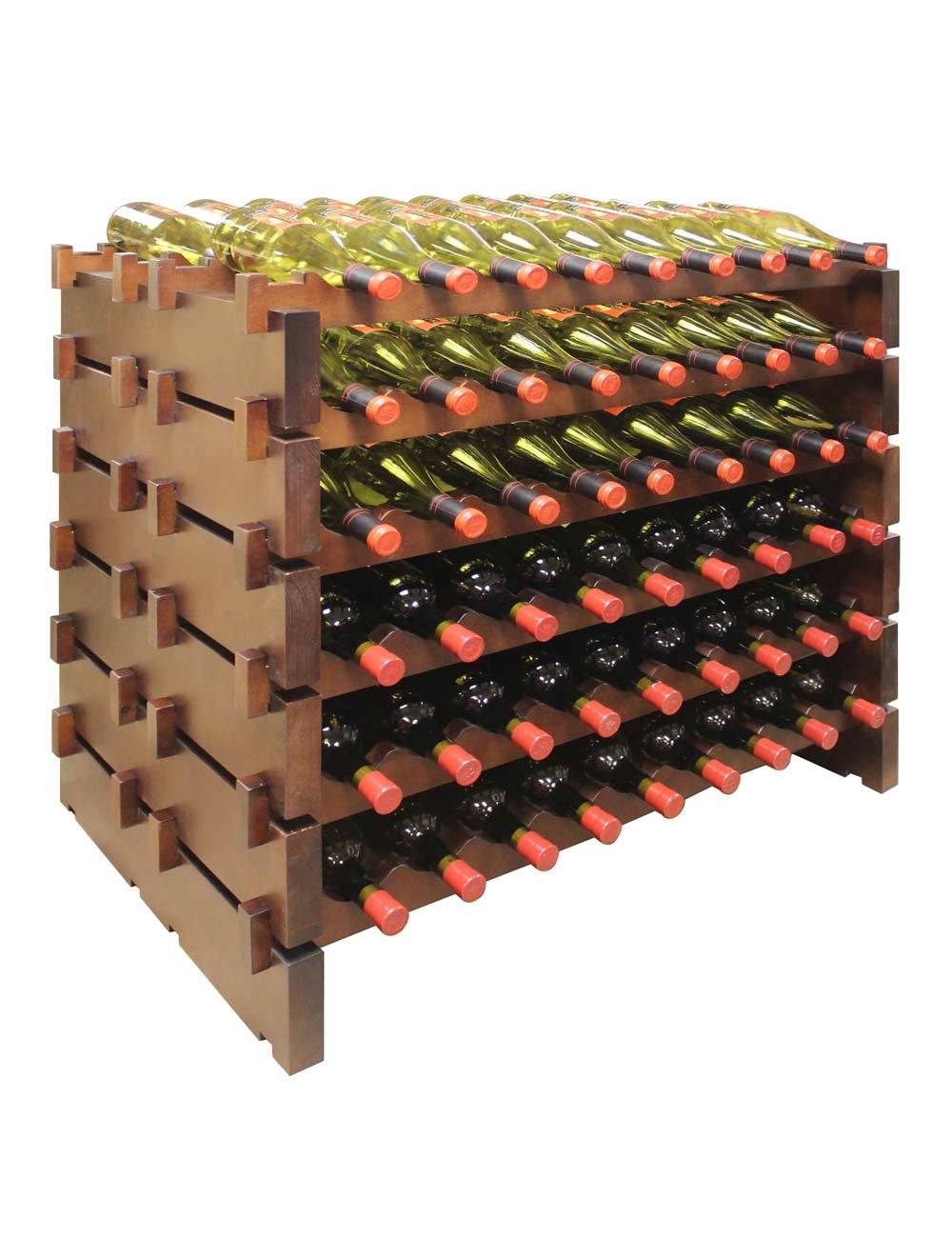 Vinotemp Double Modular Wine Rack, 108 Bottle Capacity, Stained