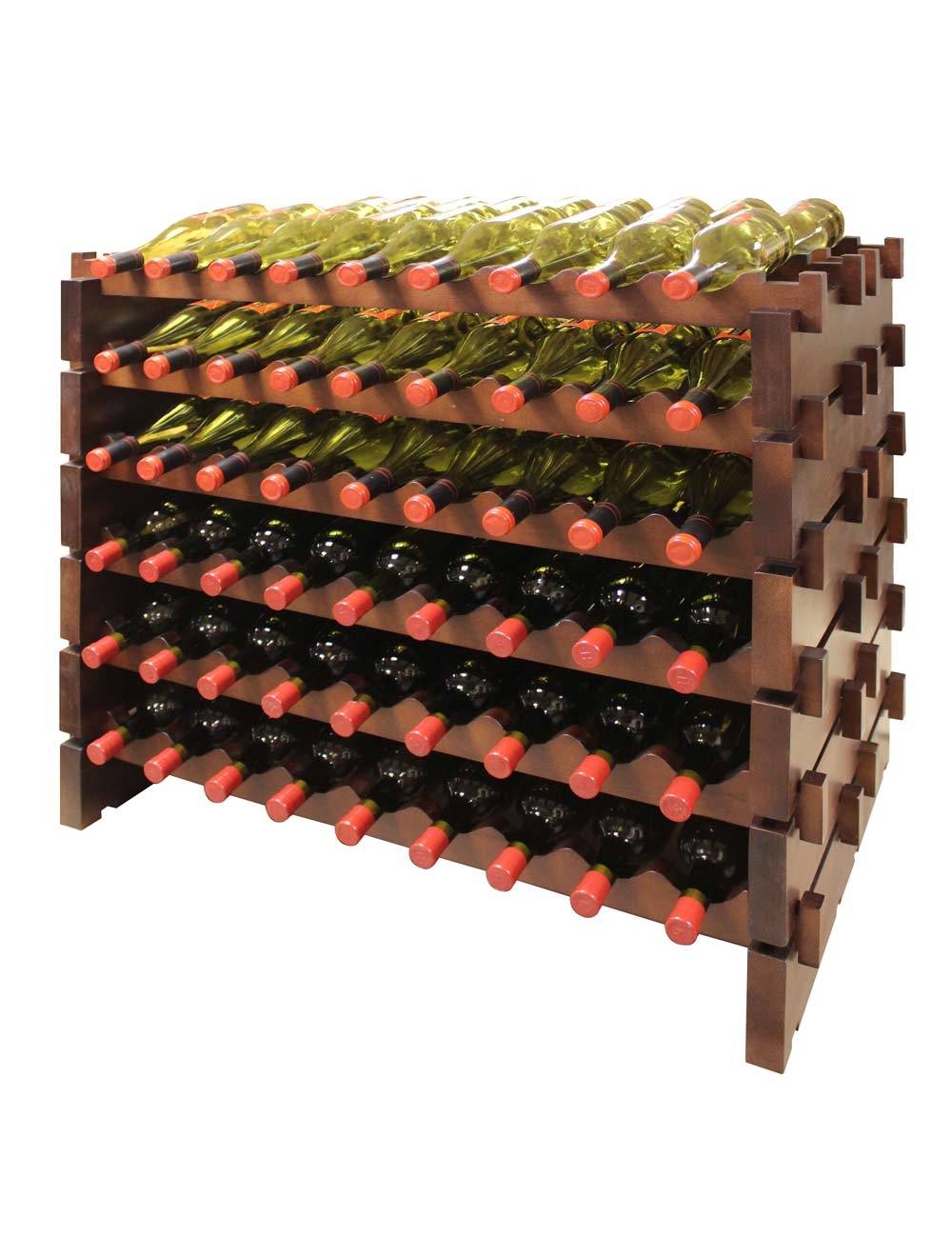 Vinotemp Double Modular Wine Rack, 108 Bottle Capacity, Stained