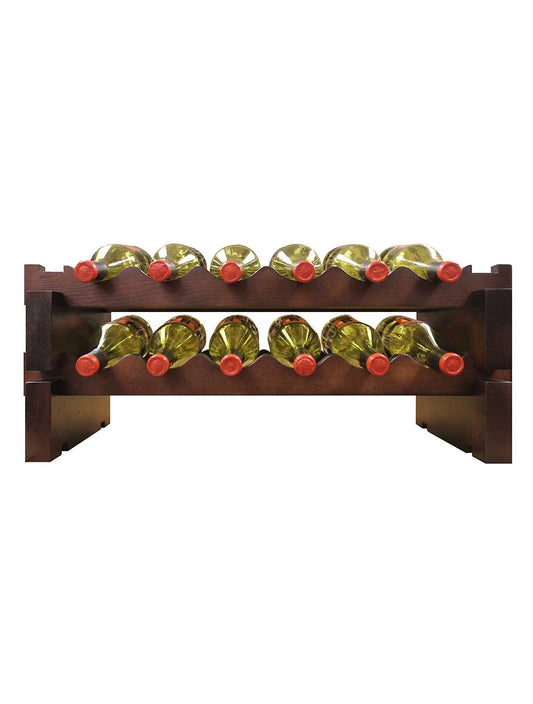 Vinotemp Modular Wine Rack, 2 x 11, 22 Bottle Capacity, Stained