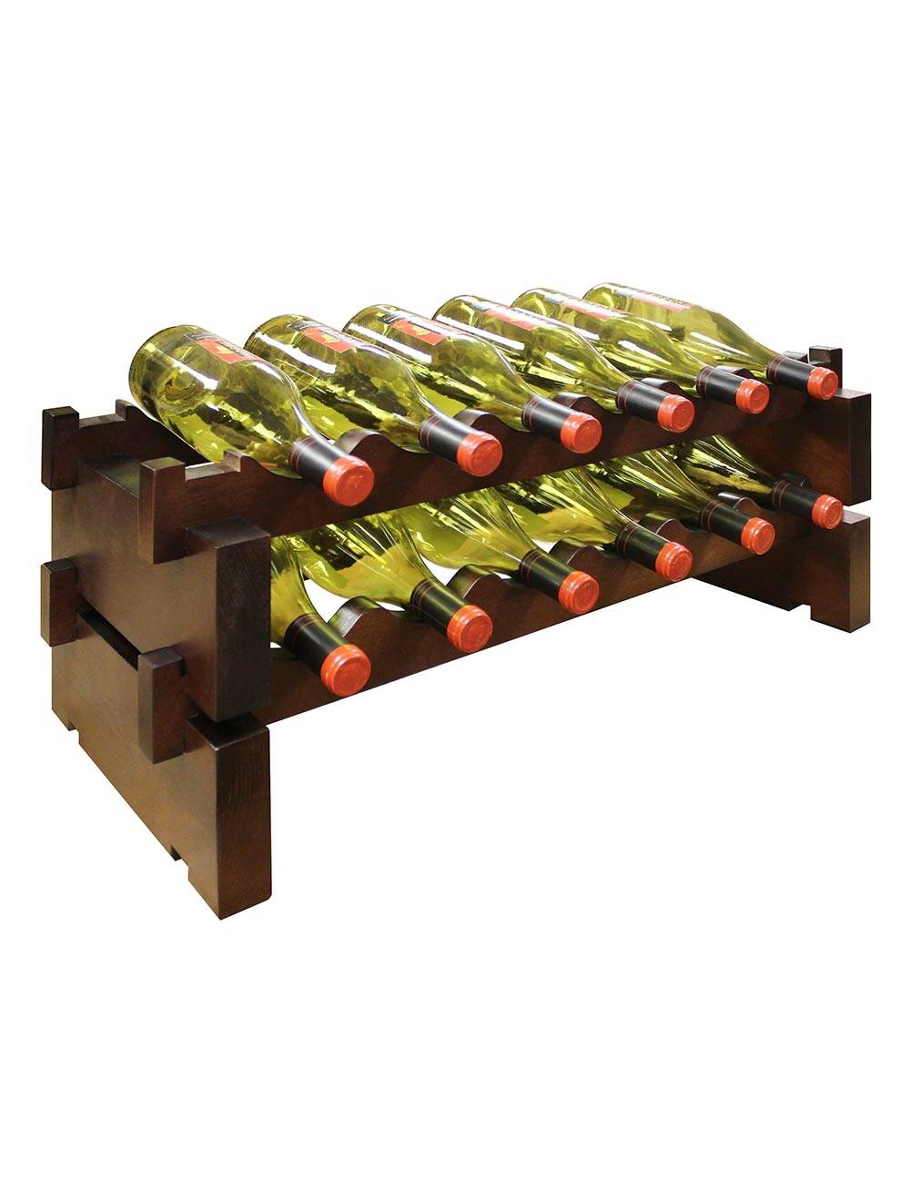 Vinotemp Modular Wine Rack 2 x 6 Bottle, 12 Bottle, Stained