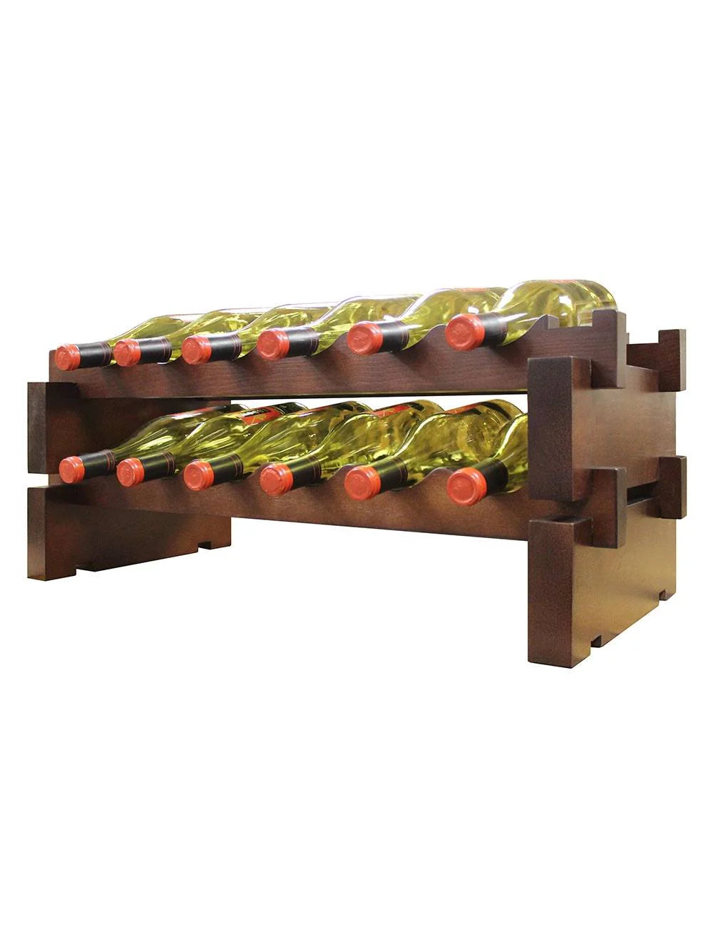 Vinotemp Modular Wine Rack 2 x 6 Bottle, 12 Bottle, Stained
