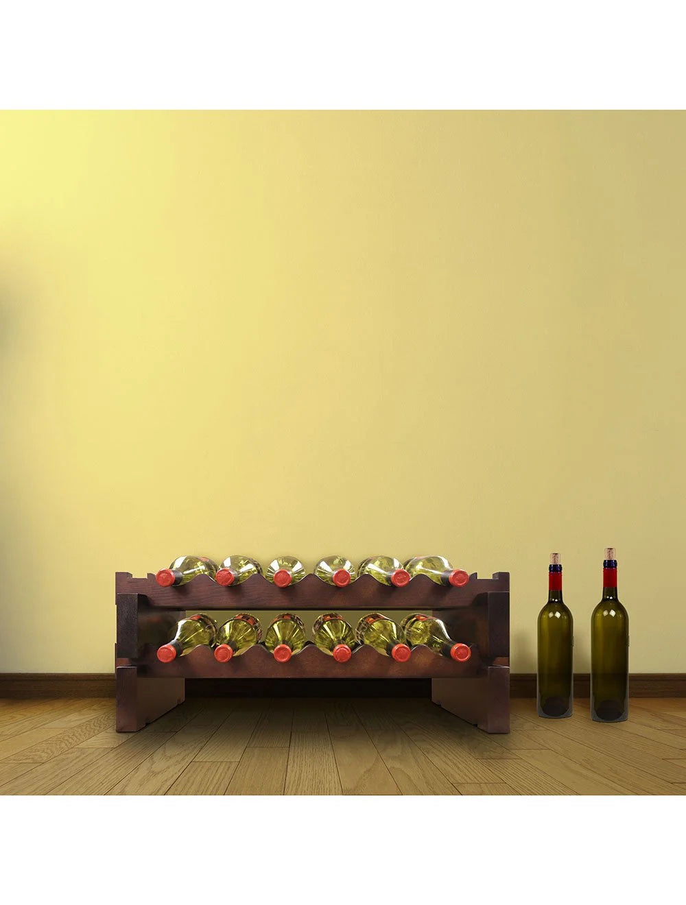 Vinotemp Modular Wine Rack 2 x 6 Bottle, 12 Bottle, Stained