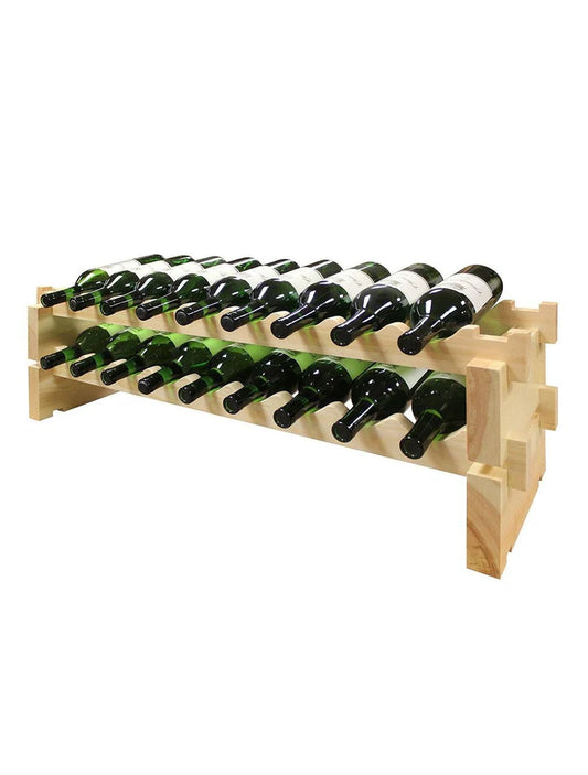 Vinotemp Modular Wine Rack, 2 x 9, 18 Bottle Capacity, Natural