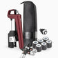 A red and black Coravin Timeless Six+ Wine Preservation System with a case and accessories.